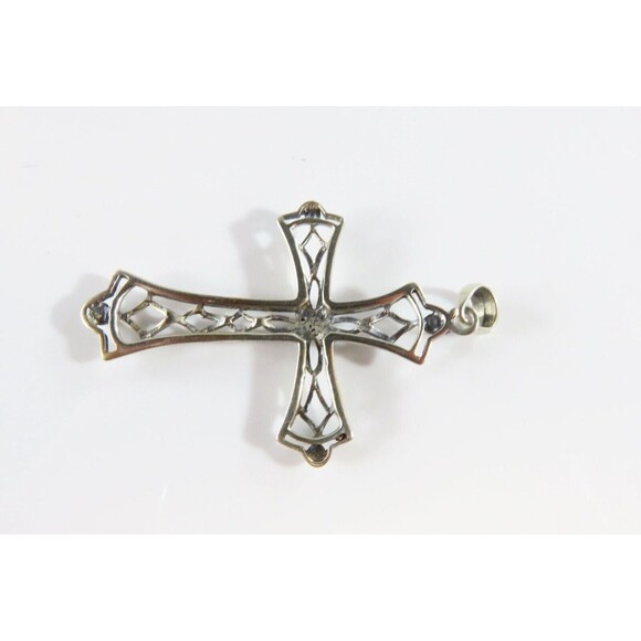 925 Filigree Christian Cross Pendant Fancy Saint John Silver Cross Pendant 1 - Picture 3 of 5